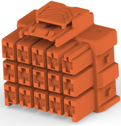 Plug housing, 15 pole, pitch 6 mm, straight, brown, 6-2232357-7