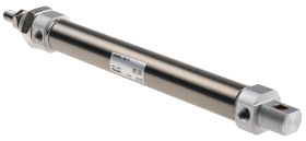 Siłownik pneumatyczny z tłoczyskiem SMC Dwustronne działanie Action CD85 297 mm 160 mm Guma CD85N25-160-B