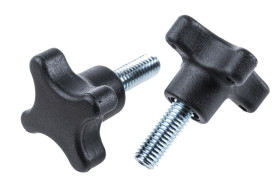 Pokrętło mocujące M8 długość gwintu: 20mm średnica pokrętła 40mm średnica gwintu: 8mm Z czterema ramionami Kołek