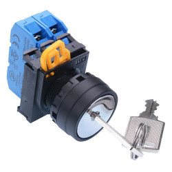 YW1K-3AE20N1 22mm 3 Position Maintained Key Switch 2NO IP65 IDEC