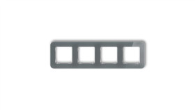 Icon Ramka Uniwersalna Poczwórna Zaokrąglona - Efekt Szkła (Ramka: Grafitowa...