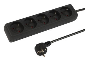 PRZEDŁUŻACZ 5*GNIAZDO 2m CZARNY