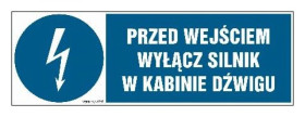 ZNAK - HF007 Przed wejściem rozładuj wysokie napięcie 45 x 15 cm PN - Płyta 1mm