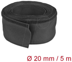19190 Fabric hose with rip-tape fastening, 5 m x 20 mm, black