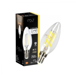 Żarówka dekoracyjna DARI LED Filament 2,8W, E14, 2700K, 250lm, 230V, CLEAR C35, EDO777621 EDO