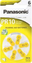 Słuchowa 10 PR Panasonic 3296 Zinc Air 1.4V Bateria słuchowa 10