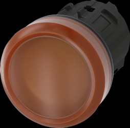 Light attachment, illuminable, waistband round, amber, mounting Ø 22.3 mm, 3SU1001-6AA00-0AA0