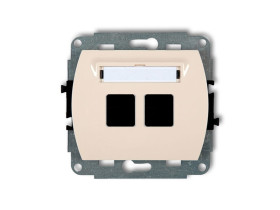 TREND Gniazdo multimedialne podwójne bez modułu (standard Keystone) beżowy 1GM-2P KARLIK
