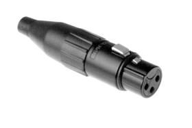 Złącze XLR 3 -pinowe Montaż na kablu XLR Żeński Czarny