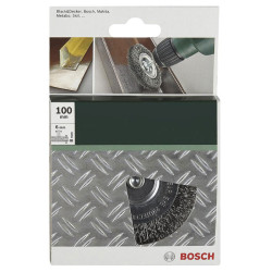 Bosch 2609256532 Wire Wheel Brush &#xD8; 100mm Steel Shank &#xD8; 6mm