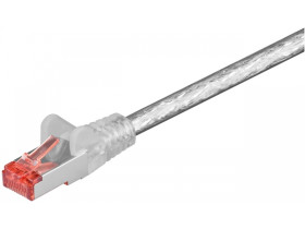CAT 6 kabel krosowy, S/FTP (PiMF), przezroczysty, 0,5 m...