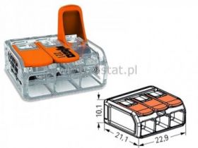 Złączka Wago 3x6mm wielokrotnego użytku mała
