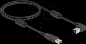 81104 USB 3.0 cable, A plug to B plug, 90° top, 1 m