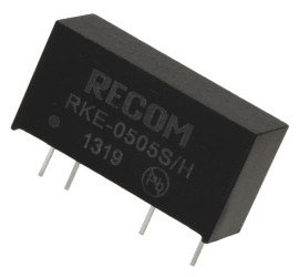 Przetwornica DC-DC, 1W, Uwe 4,5 → 5,5 V DC, Uwy 5V dc, Iwy 200mA, Recom