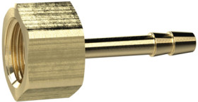 Screw-on hose nozzle, L 37 mm, 25 bar, brass, for hose, 134823