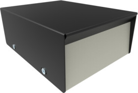 Steel enclosure, (L x W x H) 127 x 102 x 51 mm, gray (RAL 7046), IP32, 1454E