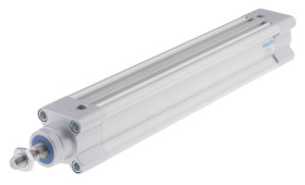 Siłownik pneumatyczny z tłoczyskiem skok: 200mm Festo Ø 32mm dwustronnego działania Action 345.1mm z amortyzacją