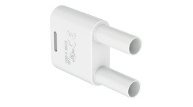 Adapter do złącz pomiarowych, rodzaj: Wtyk, wtyk: 4mm, gniazdo: 4mm, Biały