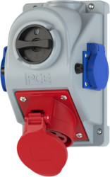 CEE wall socket, 5 pole, red, 6 h, IP44, 96062552