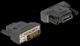 65024 Adaptor DVI 24+1 plug > HDMI jack, LED