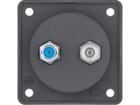 Integro Flow Gniazdo antenowe Radio/SAT z obudową nieekranowaną antracyt 945602505 HAGER