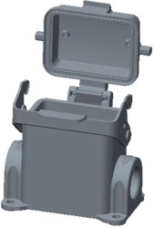 Housing, size HB6, die-cast aluminum, PG16, angled, clip locking, IP65, T1620063116-000