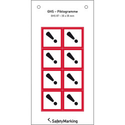 SafetyMarking 30.B1037 Self-Adhesive Film 35x35mm GHS Symbols Pack of 8