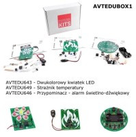 VAVTEDUBOX1 Zestaw 3 kitów DIY do nauki lutowania (AVTEDU643, AVTEDU646, AVTEDU649)