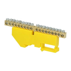 Listwa zaciskowa PE, na szynę TH35, 18 przewodów, żółta,OR-LZ-8204/18/Y