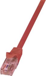 kabel LAN LogiLink CQ2014U, 1 szt., RJ45, CAT 6, U/UTP, 0.25 m, czerwony