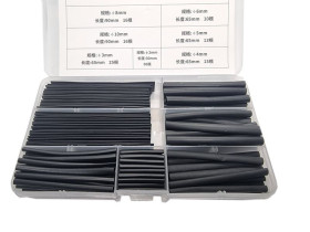 KOMPLET RUREK TERMOKURCZLIWYCH CZARNYCH 145 SZTUK