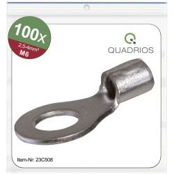Quadrios 23C508 Ring Terminal 4mm² 6.5mm Hole 100pcs Non-Insulated
