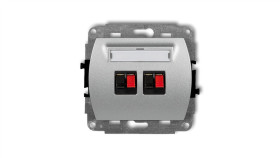 Trend Gniazdo Głośnikowe Podwójne Srebrny Metalik 7Gg-2