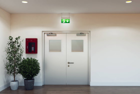 Znak wyjścia ewakuacyjnego Ansell Lighting 3 W szerokość 89 mm Montaż powierzchniowy