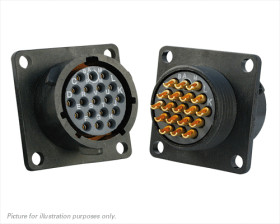 Złącze wielostykowe przemysłowe 19-pinowe Montaż na kołnierzu Gniazdo Souriau Sunbank by Eaton