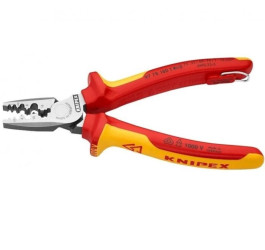 Szczypce do zaciskania tulejek kablowych 0,25-16mm2 izolowane VDE 1kV dla elektryka z zaczepem KNIPEX 97 78 180 T