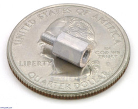 Pololu Aluminum Standoff: 1/2" Length, 2-56 Thread, M-F (4-Pack)