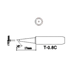 900M-T-0.8C Cut Black Soldering Iron Tip