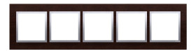 Simon 54 Nature Ramka pięciokrotna drewno SREBRNE WENGE DRN5/84