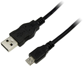 LogiLink Kabel USB USB 2.0 Złącze męskie USB-A, Złącze męskie USB Micro-B 1.00 m czarny CU0058
