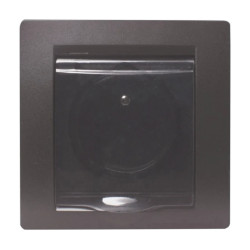 Gniazdo elektryczne bryzgoszczelne IP44 z klapką, montaż podtynkowy, czarna ramka Soul OVA1013B