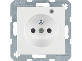 B.X/S.1 Gniazdo z uz. i LED kontrolną z podwyższoną ochroną styków biały 6765098989 HAGER