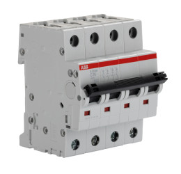 Wyłącznik nadprądowy MCB, Typ C, 4-biegunowy, 16A, 125V, 440V, na szynę DIN, ABB S204M-C16, S200M