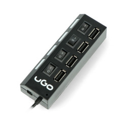 uGo HU-110 - aktywny HUB 4-portowy USB 2.0 z włącznikiem