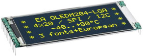 Moduł OLED Display Elektronik EAOLEDM204-LGA żółty czarny (S x W x G) 61 x 28 x 2.4 mm