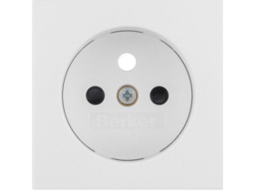 B.3/B.7 Płytka czołowa z przysłonami styków do gniazda z uziemieniem biały 3965761909 HAGER