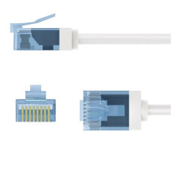 Patchcord kat.6a-1500 U/UTP SLIM LSZH-TPE biały /15m/ 74302