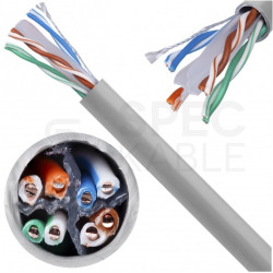 Kabel sieciowy U/UTP kat.6 skrętka 4x2x0,51mm wewnętrzny Eca PVC szary NEKU
