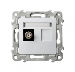 SZAFIR Gniazdo antenowe typu F pojedyncze biały GPA-1ZF/m/00