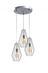 Lampa wisząca loftowa 3x E27 LEX SILVER